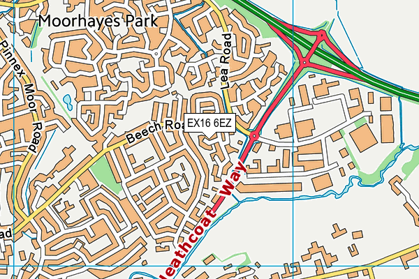 EX16 6EZ map - OS VectorMap District (Ordnance Survey)