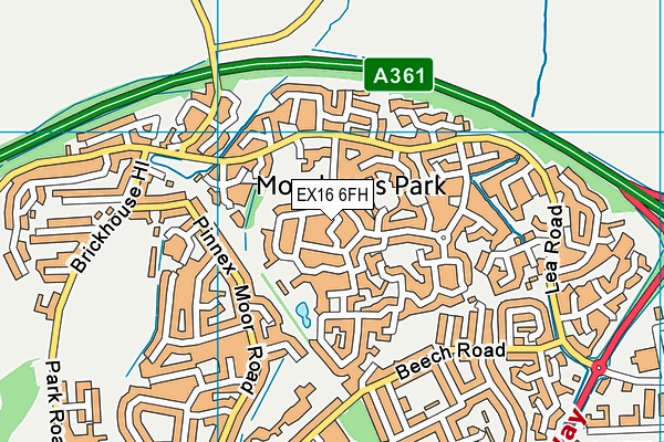 EX16 6FH map - OS VectorMap District (Ordnance Survey)