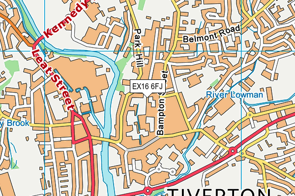 EX16 6FJ map - OS VectorMap District (Ordnance Survey)