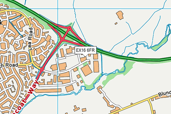 EX16 6FR map - OS VectorMap District (Ordnance Survey)