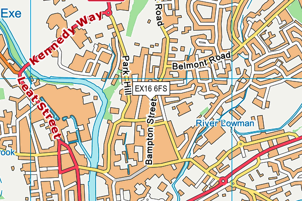 EX16 6FS map - OS VectorMap District (Ordnance Survey)