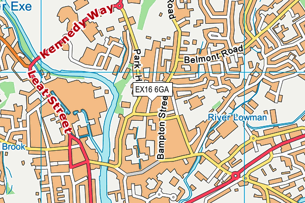EX16 6GA map - OS VectorMap District (Ordnance Survey)