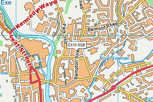 EX16 6GB map - OS VectorMap District (Ordnance Survey)