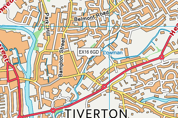 EX16 6GD map - OS VectorMap District (Ordnance Survey)