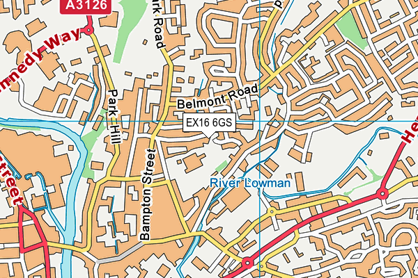 EX16 6GS map - OS VectorMap District (Ordnance Survey)