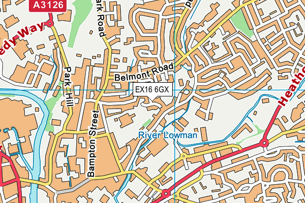 EX16 6GX map - OS VectorMap District (Ordnance Survey)