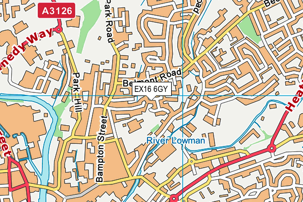 EX16 6GY map - OS VectorMap District (Ordnance Survey)