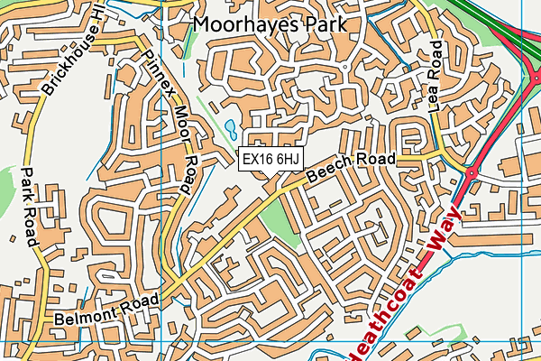 EX16 6HJ map - OS VectorMap District (Ordnance Survey)