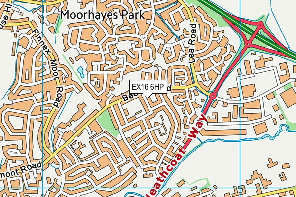 EX16 6HP map - OS VectorMap District (Ordnance Survey)