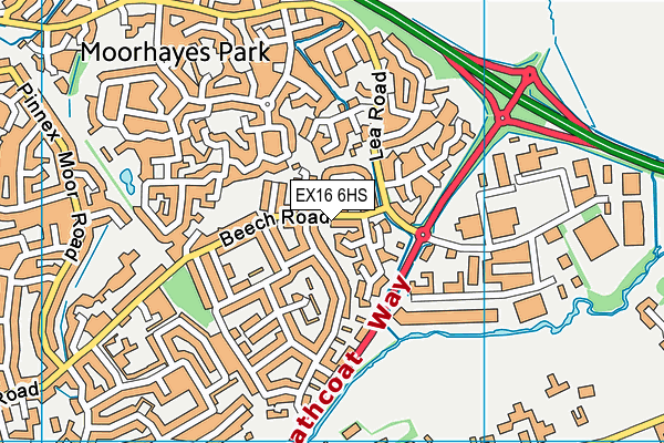 EX16 6HS map - OS VectorMap District (Ordnance Survey)