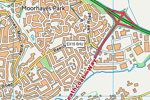 EX16 6HU map - OS VectorMap District (Ordnance Survey)