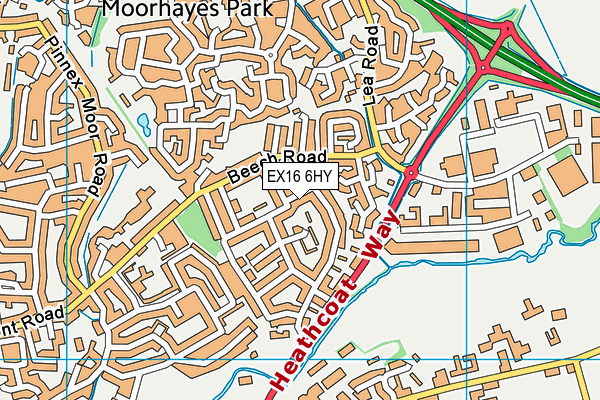 EX16 6HY map - OS VectorMap District (Ordnance Survey)