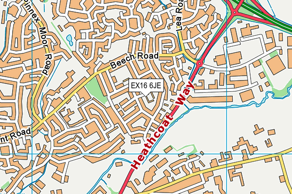 EX16 6JE map - OS VectorMap District (Ordnance Survey)