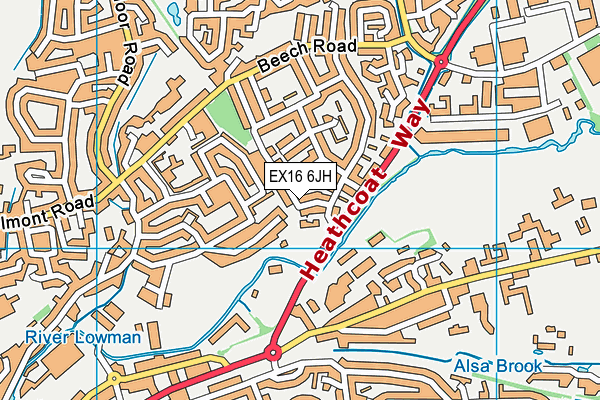 EX16 6JH map - OS VectorMap District (Ordnance Survey)