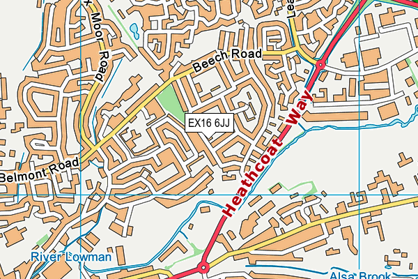 EX16 6JJ map - OS VectorMap District (Ordnance Survey)