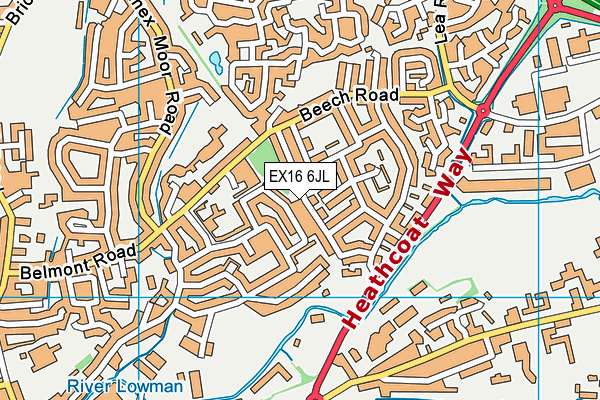 EX16 6JL map - OS VectorMap District (Ordnance Survey)