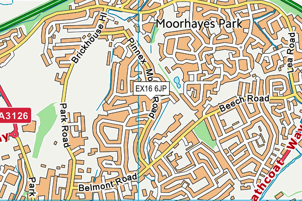 EX16 6JP map - OS VectorMap District (Ordnance Survey)