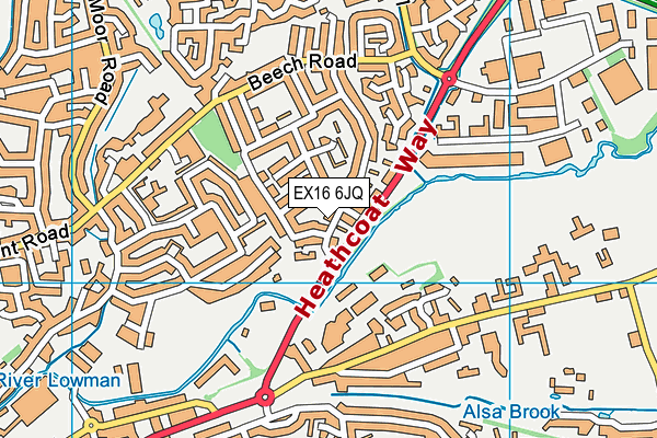 EX16 6JQ map - OS VectorMap District (Ordnance Survey)