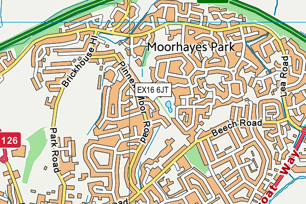 EX16 6JT map - OS VectorMap District (Ordnance Survey)