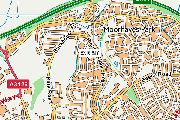 EX16 6JY map - OS VectorMap District (Ordnance Survey)