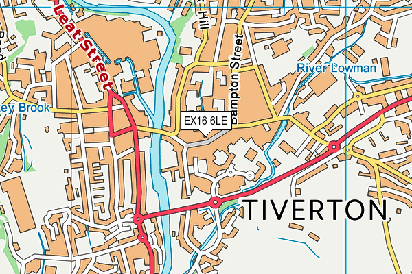 EX16 6LE map - OS VectorMap District (Ordnance Survey)