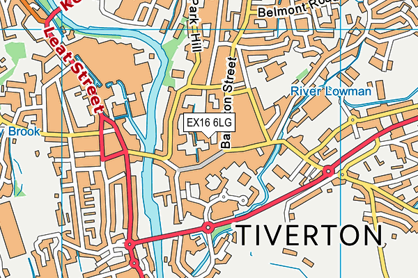 EX16 6LG map - OS VectorMap District (Ordnance Survey)