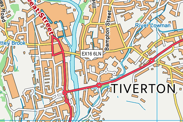 EX16 6LN map - OS VectorMap District (Ordnance Survey)