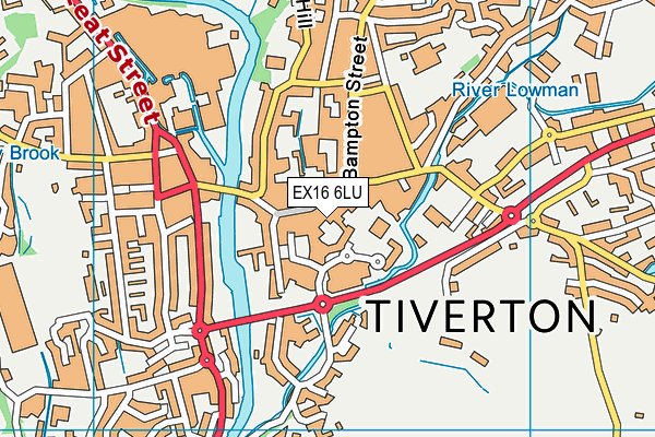 EX16 6LU map - OS VectorMap District (Ordnance Survey)