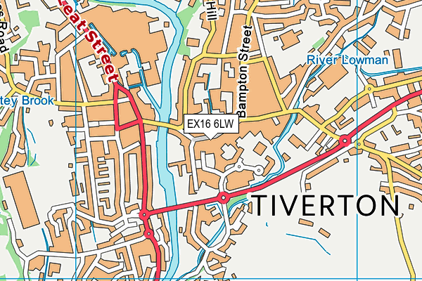 EX16 6LW map - OS VectorMap District (Ordnance Survey)