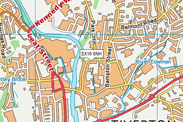 EX16 6NH map - OS VectorMap District (Ordnance Survey)