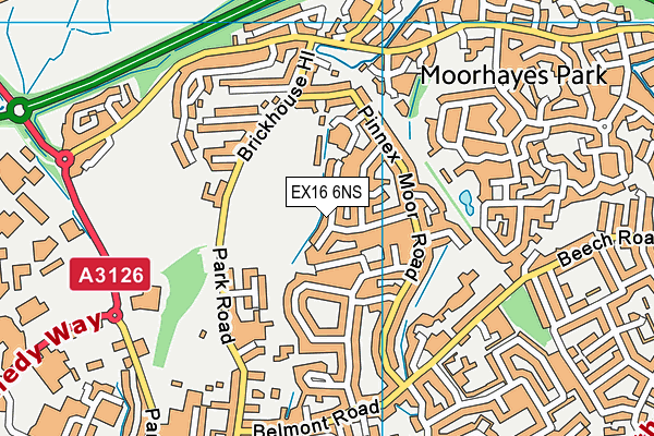 EX16 6NS map - OS VectorMap District (Ordnance Survey)