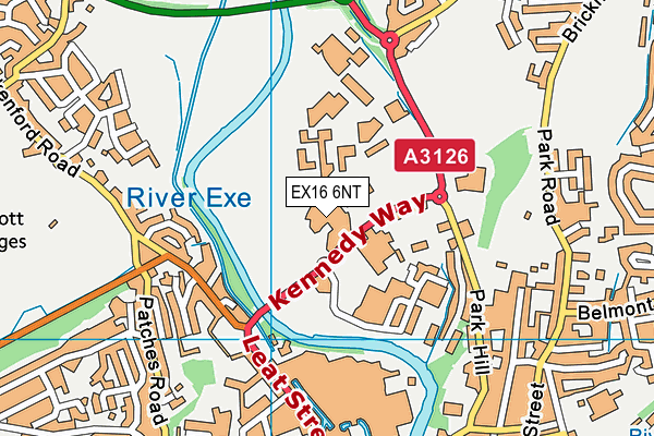 EX16 6NT map - OS VectorMap District (Ordnance Survey)