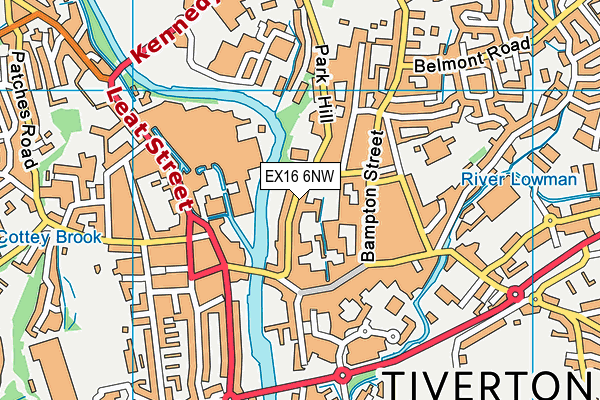 EX16 6NW map - OS VectorMap District (Ordnance Survey)
