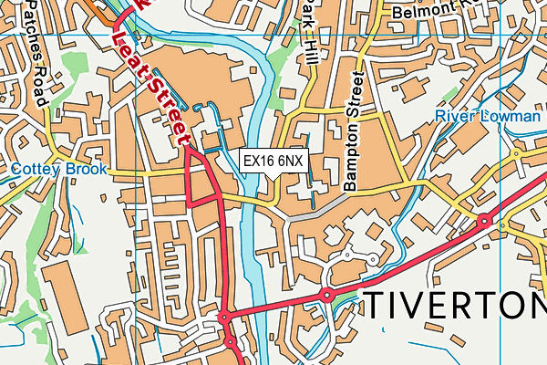 EX16 6NX map - OS VectorMap District (Ordnance Survey)