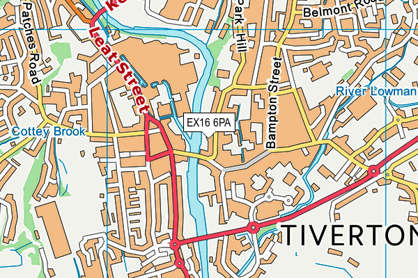 EX16 6PA map - OS VectorMap District (Ordnance Survey)