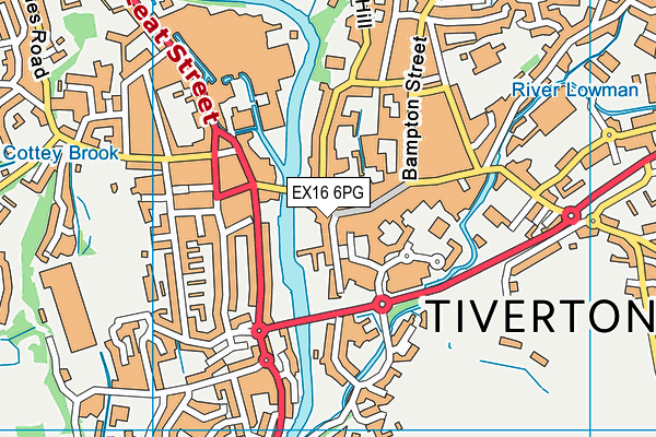 EX16 6PG map - OS VectorMap District (Ordnance Survey)