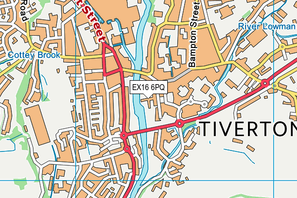 EX16 6PQ map - OS VectorMap District (Ordnance Survey)