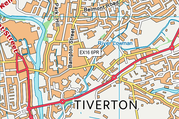 EX16 6PR map - OS VectorMap District (Ordnance Survey)