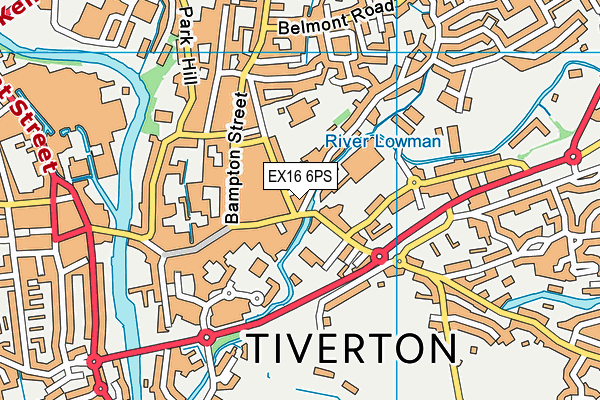 EX16 6PS map - OS VectorMap District (Ordnance Survey)