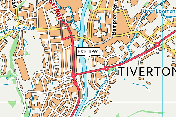 EX16 6PW map - OS VectorMap District (Ordnance Survey)