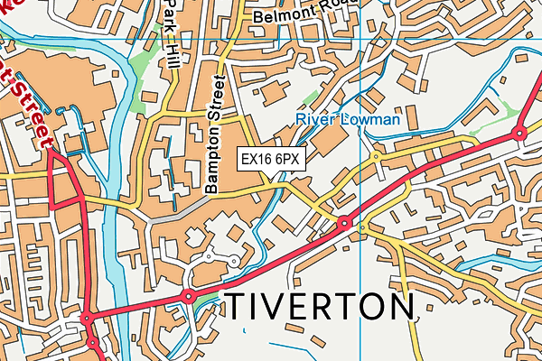 EX16 6PX map - OS VectorMap District (Ordnance Survey)