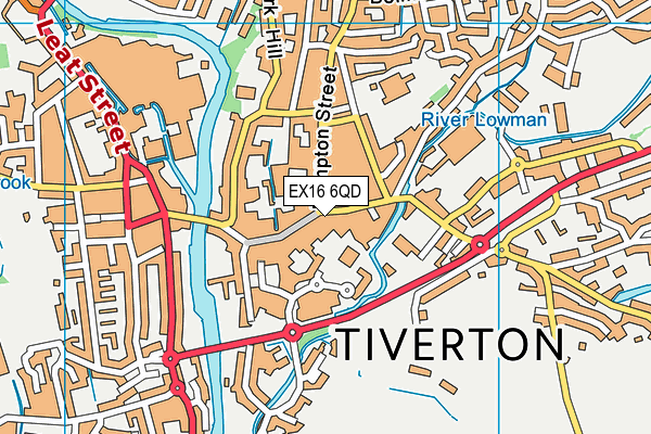 EX16 6QD map - OS VectorMap District (Ordnance Survey)