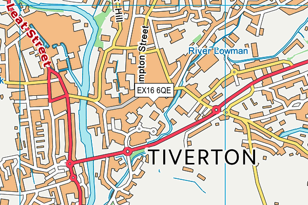 EX16 6QE map - OS VectorMap District (Ordnance Survey)