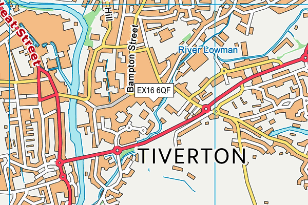 EX16 6QF map - OS VectorMap District (Ordnance Survey)