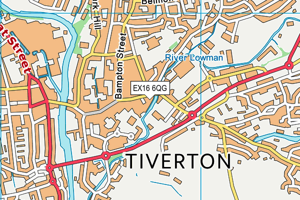 EX16 6QG map - OS VectorMap District (Ordnance Survey)