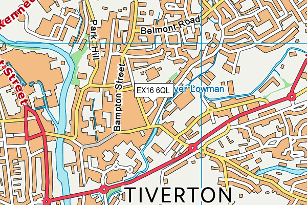 EX16 6QL map - OS VectorMap District (Ordnance Survey)