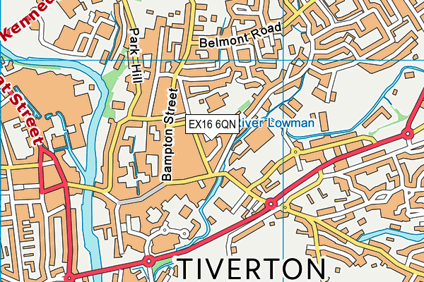 EX16 6QN map - OS VectorMap District (Ordnance Survey)