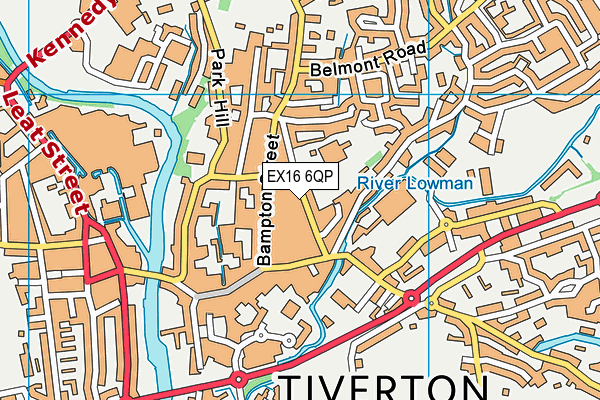 EX16 6QP map - OS VectorMap District (Ordnance Survey)