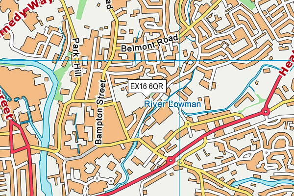 The Castle Primary School map (EX16 6QR) - OS VectorMap District (Ordnance Survey)