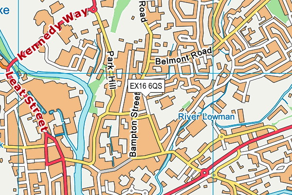 EX16 6QS map - OS VectorMap District (Ordnance Survey)